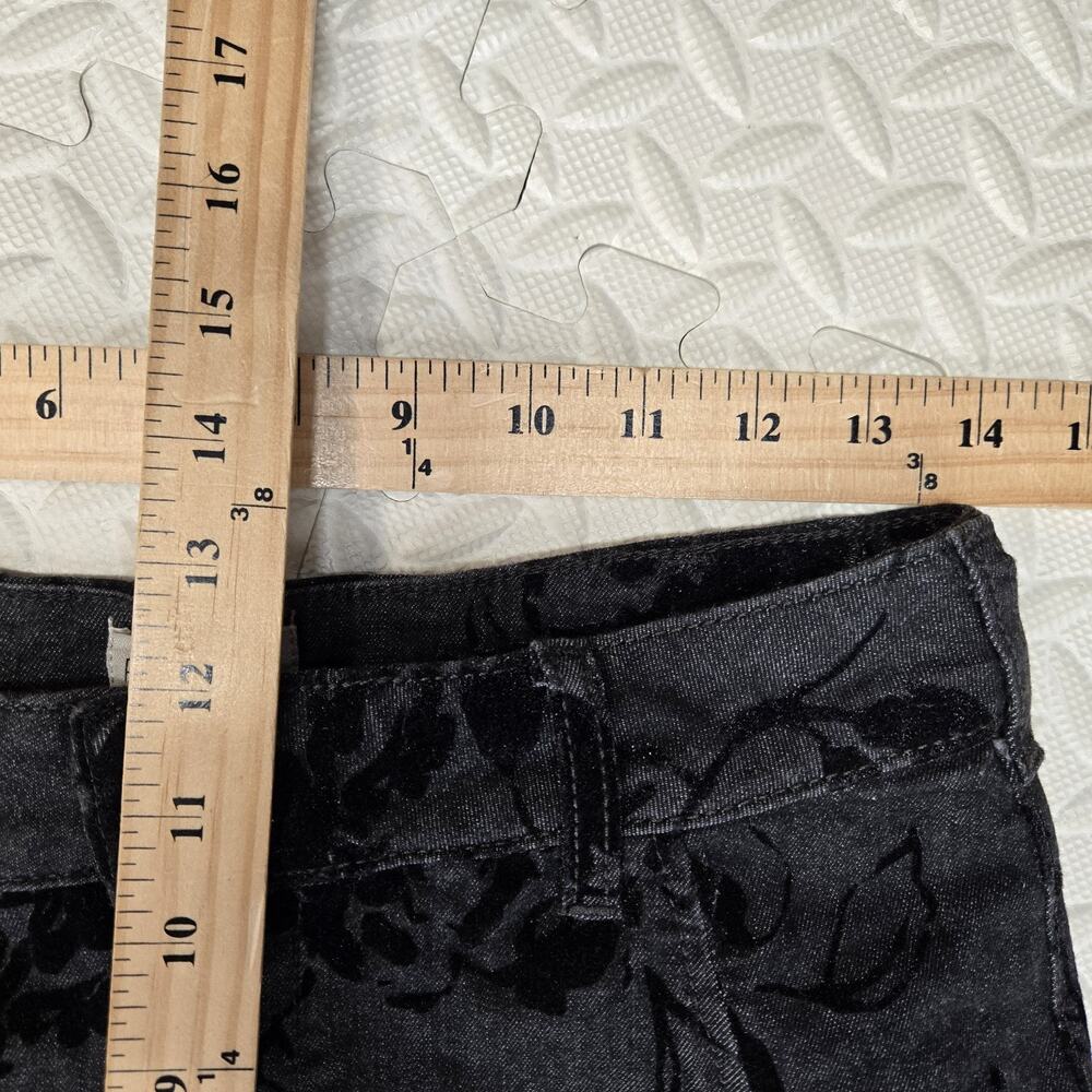 Pilcro High Rise Black Floral Velvet‎ Flare Jeans 30 Whimsygoth Fairy Grunge - Picture 11 of 13